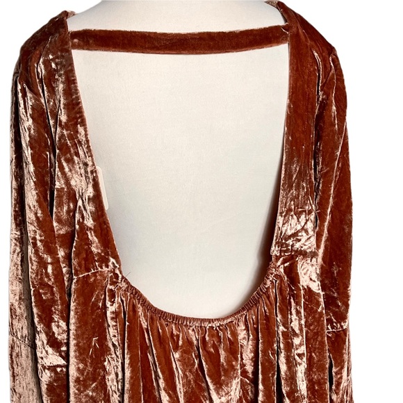 NWT Free People Velvet Babydoll Dress Backless Oversized XL Whimsigoth Bohemian - Picture 6 of 16